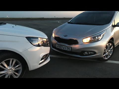 Видео: Заруба #6 ВЕСТА 122лс VS KIA Ceed 130лс Зарубились на трассе