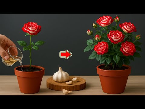 Видео: Всего лишь чеснок! Ветка розы внезапно пустила корни и расцвела как сумасшедшая!