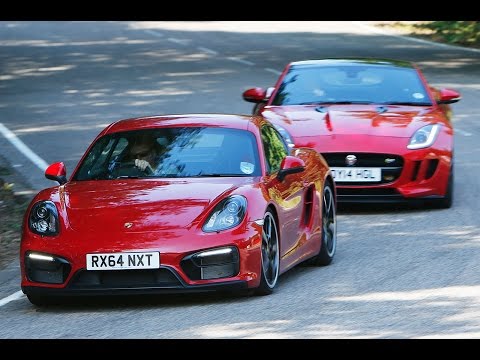 Видео: Jaguar F-type coupe против Porsche Cayman GTS