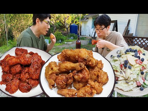 Видео: Рецепт вкусной жареной курицы с холодным пивом (приправленная курица, жареная курица, салат-латук)