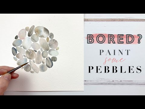 Видео: Картина акварелью галька