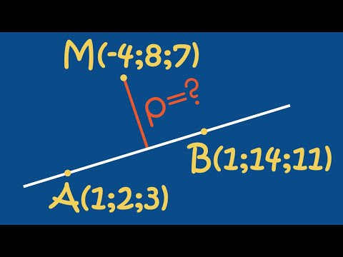 Видео: Расстояние от точки до прямой (метод координат)