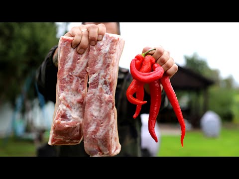 Видео: ОСТРОЕ ЧИЛИ САЛО НА УГЛЯХ