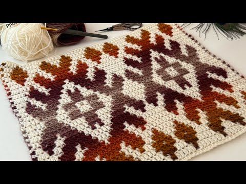 Видео: радиционный Турецкий Мотив Дизайн Пытрак Встречает Вязаную Мозаику #вязание #diy #мозаика