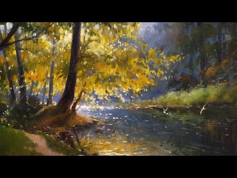 Видео: Как написать осенний пейзаж маслом на холсте.