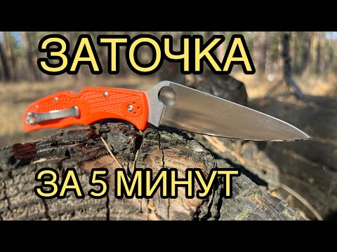 Видео: Заточка ножа в полевых условиях