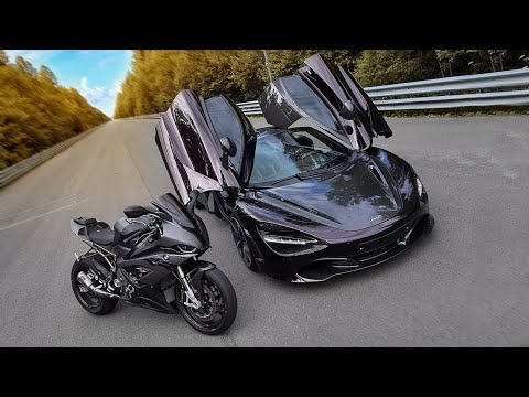 Видео: 1000+ л.с. McLaren VS быстрейший BMW. Спорткар VS мотоцикл