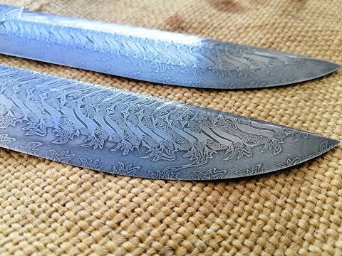 Видео: Ковка мозаичного клинка из дамасской стали. Часть 1.