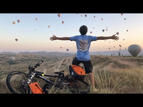 Видео: На велосипеде по Турции, воздушные шары Каппадокии,  дорога в Анкару. #12