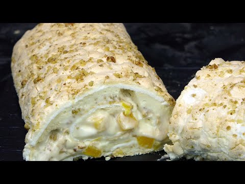 Видео: Меренговый рулет / ВКУСНЫЙ РЕЦЕПТ / БЫСТРО ЛЕГКО И ПРОСТО