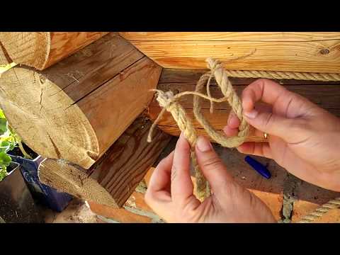 Видео: #18 МОЯ СТРОЙКА Как Закрепить Концы у Джутового каната