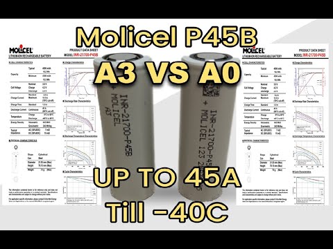 Видео: Molicel P45B A0 и A3 обзор тесты даташит