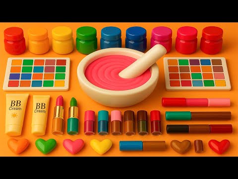Видео: ASMR DIY слайм видео 🌈 Радужный слайм с косметикой, тенями, уходом и блёстками