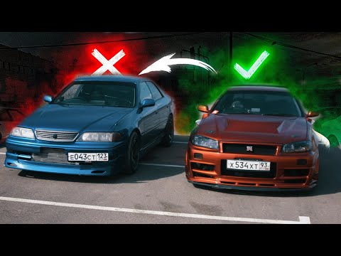 Видео: Что лучше TOYOTA MARK 2 JZX100 vs NISSAN SKYLINE R34