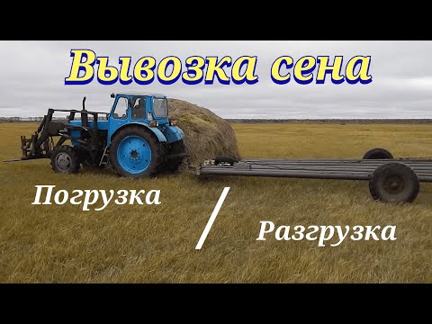 Видео: Вывоз сена на волокуше. Вся технология погрузки-разгрузки. трактор Т-40 с кабиной ЮМЗ.