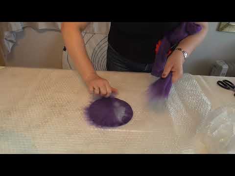 Видео: Валяние цветка на круглом шаблоне