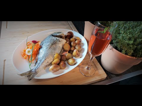 Видео: Ципура на фурна с гарнитура от пресни картофи и много свеж сос