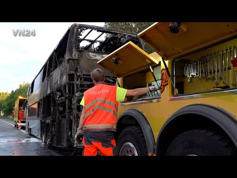 Видео: VN24 - Автобус сгорел на автомагистрали - он приехал прямо из ремонтной мастерской