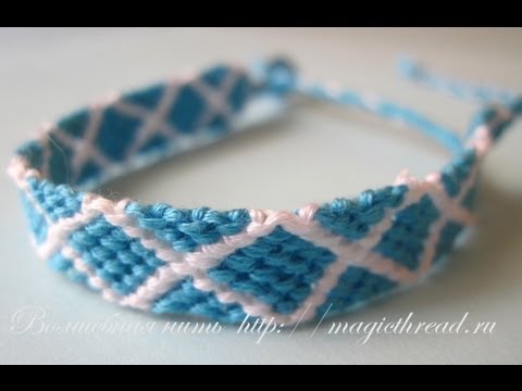 Видео: Фенечка с узором Ромбы