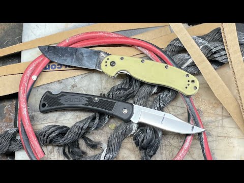 Видео: Тест на сохранение кромки между Buck 420 hc и Ontario D2