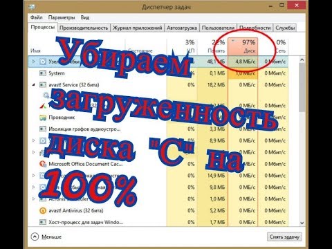 Видео: УБИРАЕМ ЗАГРУЖЕННОСТЬ ДИСКА "С" НА 100%