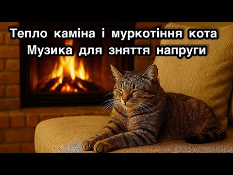 Видео: Тепло каміна і муркотіння кота | Музика для зняття напруги | Relax with a Cat 😸by the Fireplace.