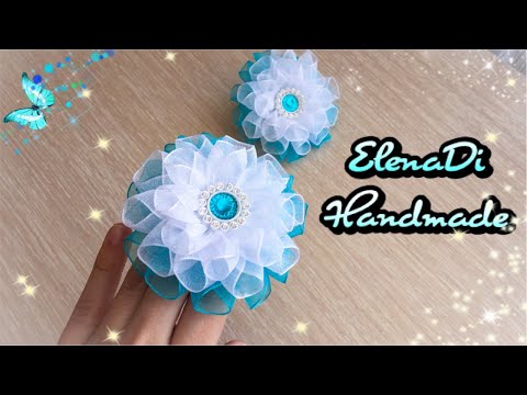 Видео: Нежные цветы из органзы\Канзаши