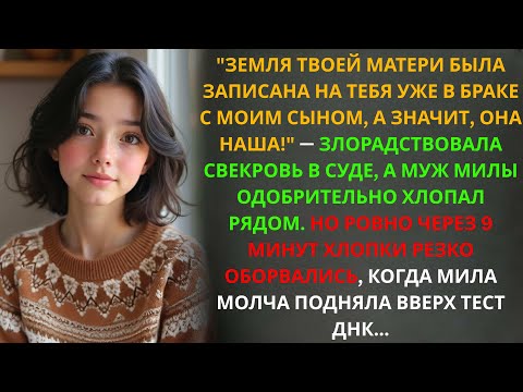 Видео: В суде муж Милы и свекровь делили её землю. Но смех затих, когда Мила молча показала тест ДНК…