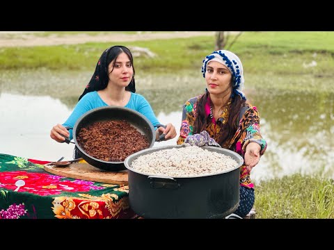Видео: Приготовление плова из чечевицы Назри с фаршем в деревне