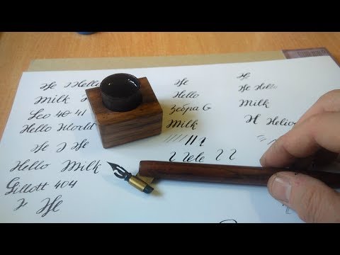 Видео: Каллиграфия. Обзор перьев Zebra G, Leonardt 40, Gillott 404. Держатель Oblique Penholder.