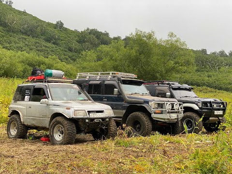 Видео: Тимоновские источники, Камчатка, ESCUDO, PAJERO, PRADO