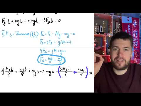 Видео: К двум вертикально расположенным пружинам одинаковой длины подвесили однородный стержень  - №21414