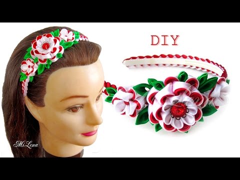 Видео: ОБОДОК КАНЗАШИ, МК / DIY Kanzashi Headband