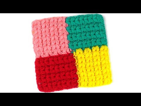 Видео: Разноцветный узор для пледа