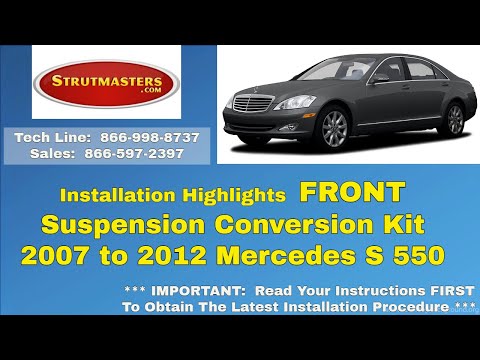 Видео: Установка ПЕРЕДНЕЙ части: комплект для переоборудования подвески Mercedes S 550 2007–2012 годов в...