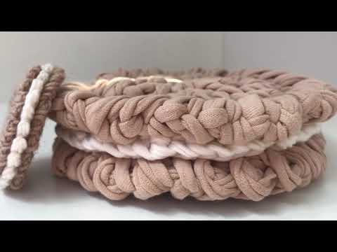 Видео: Печенье крючком из трикотажной пряжи