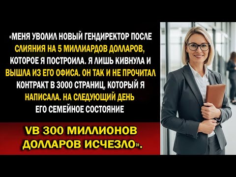 Видео: Новый CEO уволил меня после слияния на $5 млрд — пункт на $300 млн оказался моим ходом⚡