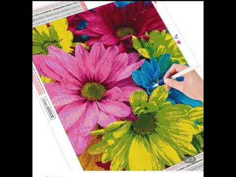 Видео: 35. Цветы  Алмазная мозаика, Распаковка. Готовaя роботa.