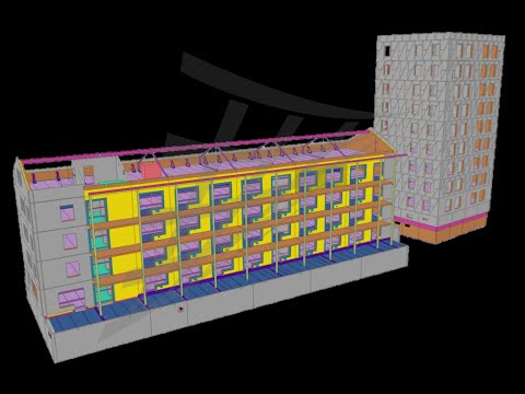 Видео: [Наши проекты] 038 Современный полносборный панельный квартал с паркингом