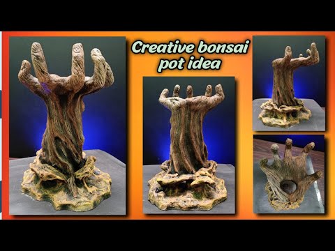 Видео: Современные горшки для бонсай |  Креативные идеи рельефа горшка бонсай