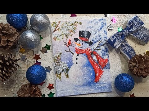 Видео: СНЕГОВИК /ЗИМА/ЖИВОПИСЬ АКРИЛОМ/winter snowman/acrylic painting