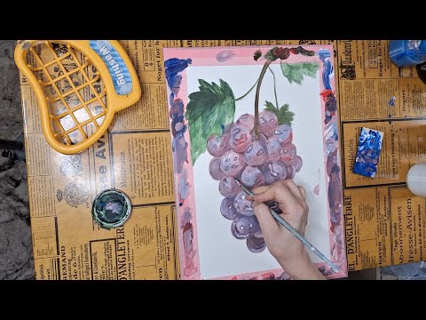 Видео: Как нарисовать виноград акрилом. Бесплатный мастер класс 