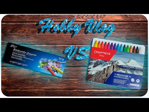 Видео: Хобби влог #3 Сравнение мелков Gallery Mungyo Watercolor Crayons и CARANdACHE NEOCOLOR II.