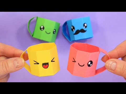 Видео: DIY MINI PAPER CUP / Кавайные кружки из бумаги