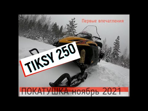 Видео: Снегоход за 200тыс. руб. Первая покатушка на РМ Тикси 250 люкс. Отзыв Эмоции Зимний лес Первый снег