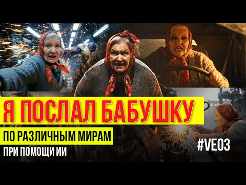 Видео: Я ПОСЛАЛ БАБУШКУ по различным мирам при помощи ИИ. Реакция бесценна! (Мини фильм) #VEO3 #Нейросеть