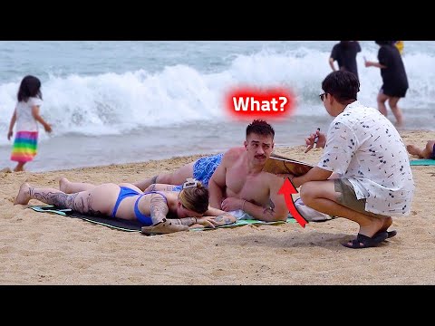 Видео: Комический портретный розыгрыш в Корее! Потрясающая реакция