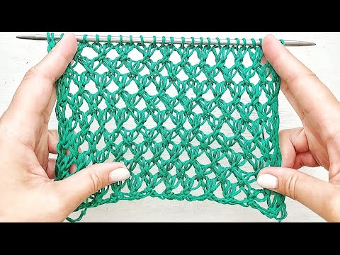 Видео: Сетка-плетёнка спицами для вязания джемпера, топа, туники