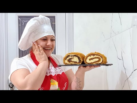 Видео: Rulada ,,Medovic,,сu două gusturi/Медовый Рулет,,двумя начинки