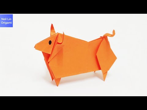 Видео: Оригами бык / Как сделать быка из бумаги